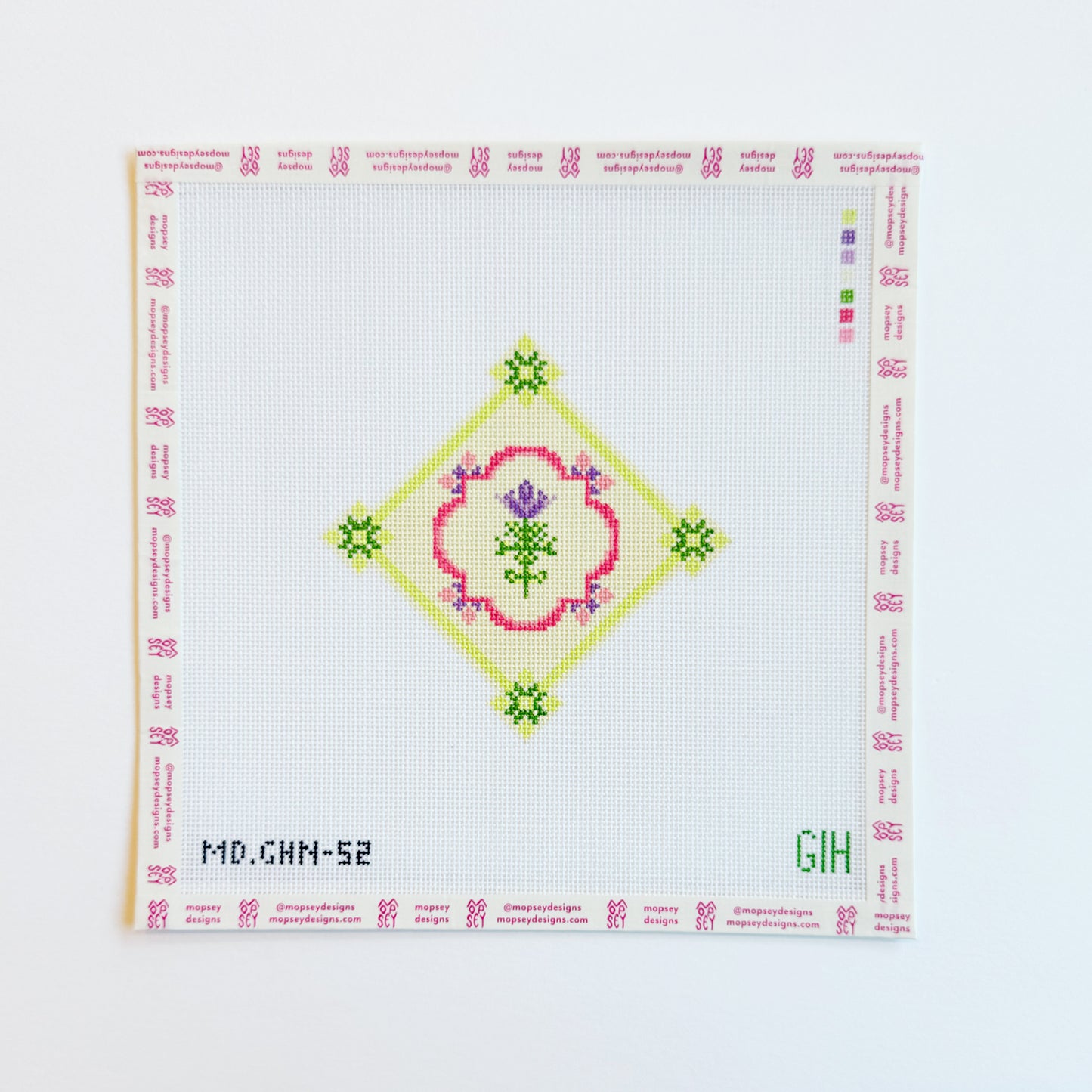 Green Heart Needlepoint: Floral Tile