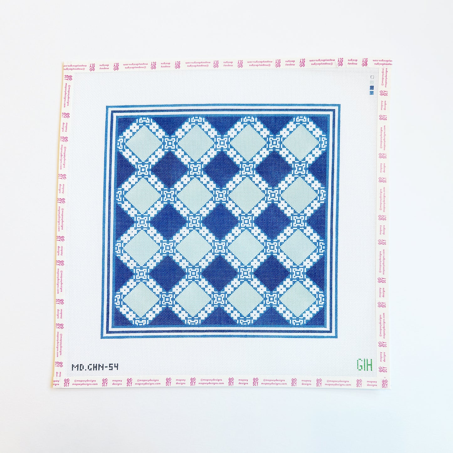 Green Heart Needlepoint: Mosaic Tile - Blue