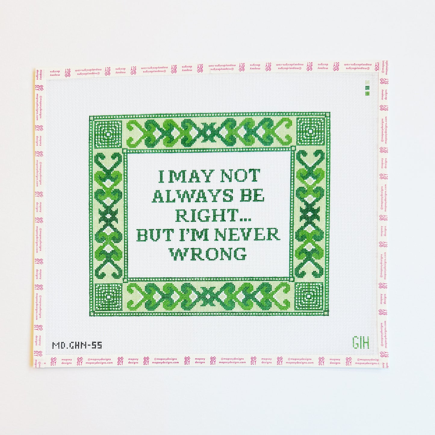 Green Heart Needlepoint: Never Wrong