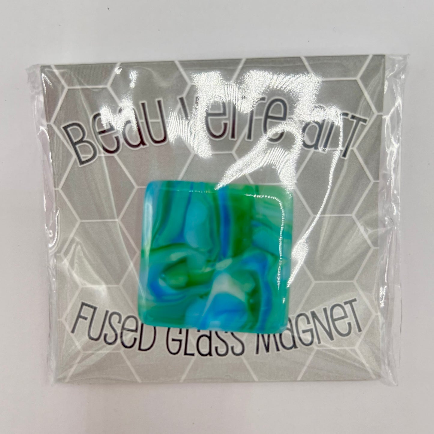 Green & Blue Pebble Fused Glass Needleminder