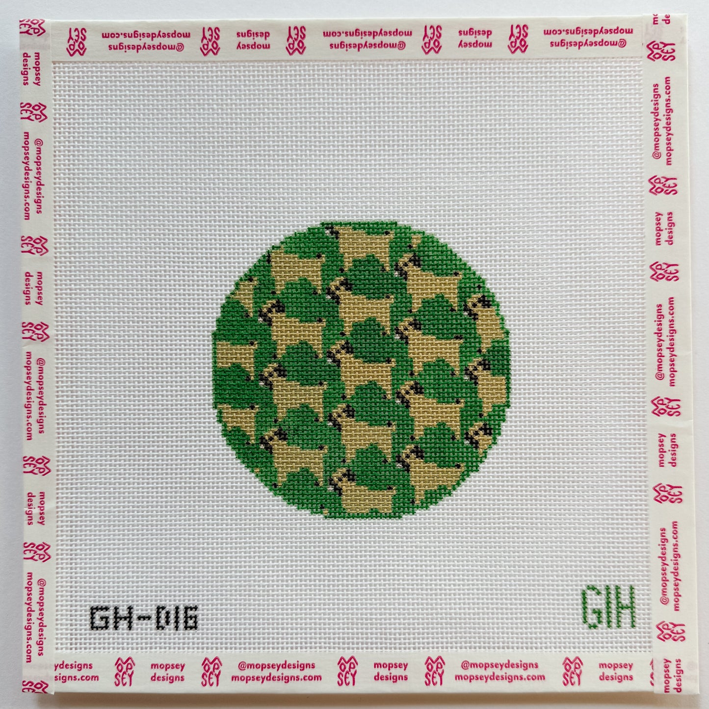 Green Heart Needlepoint: Pug