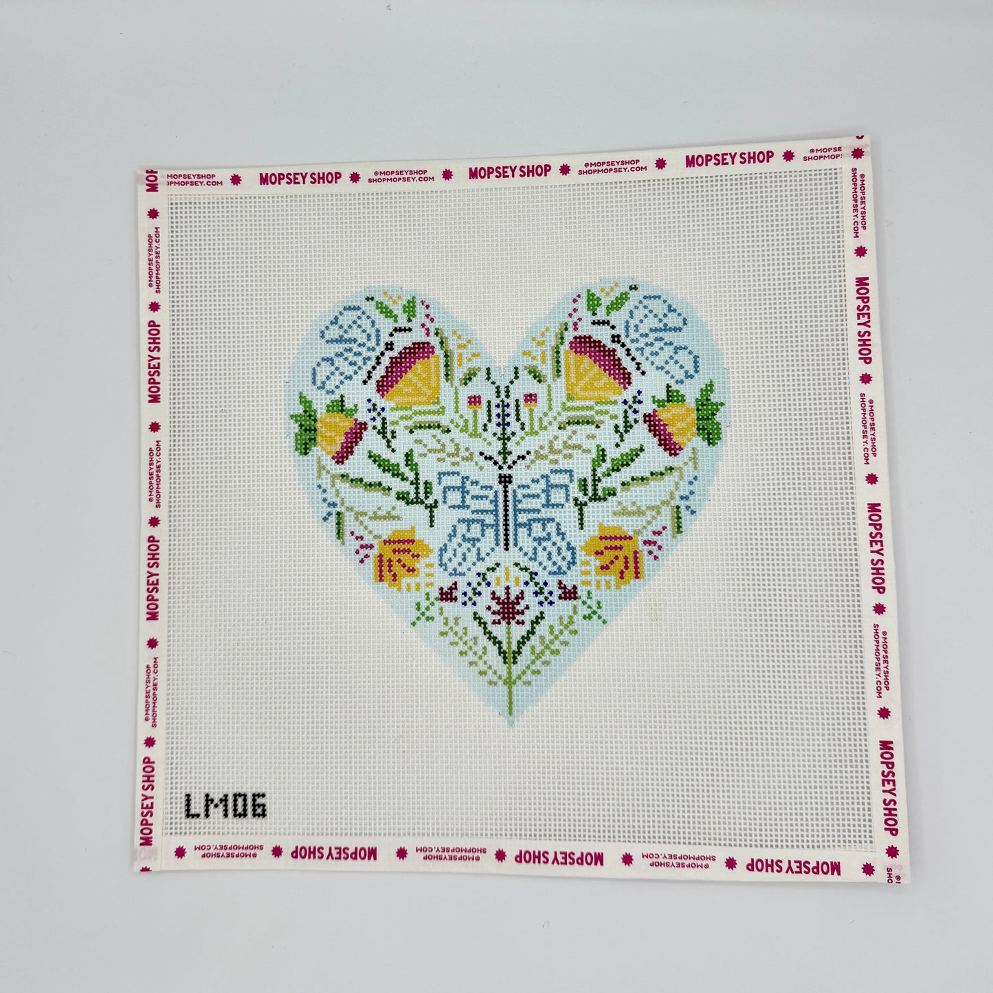 Walker's Needlepoint: Blue Heart Floral