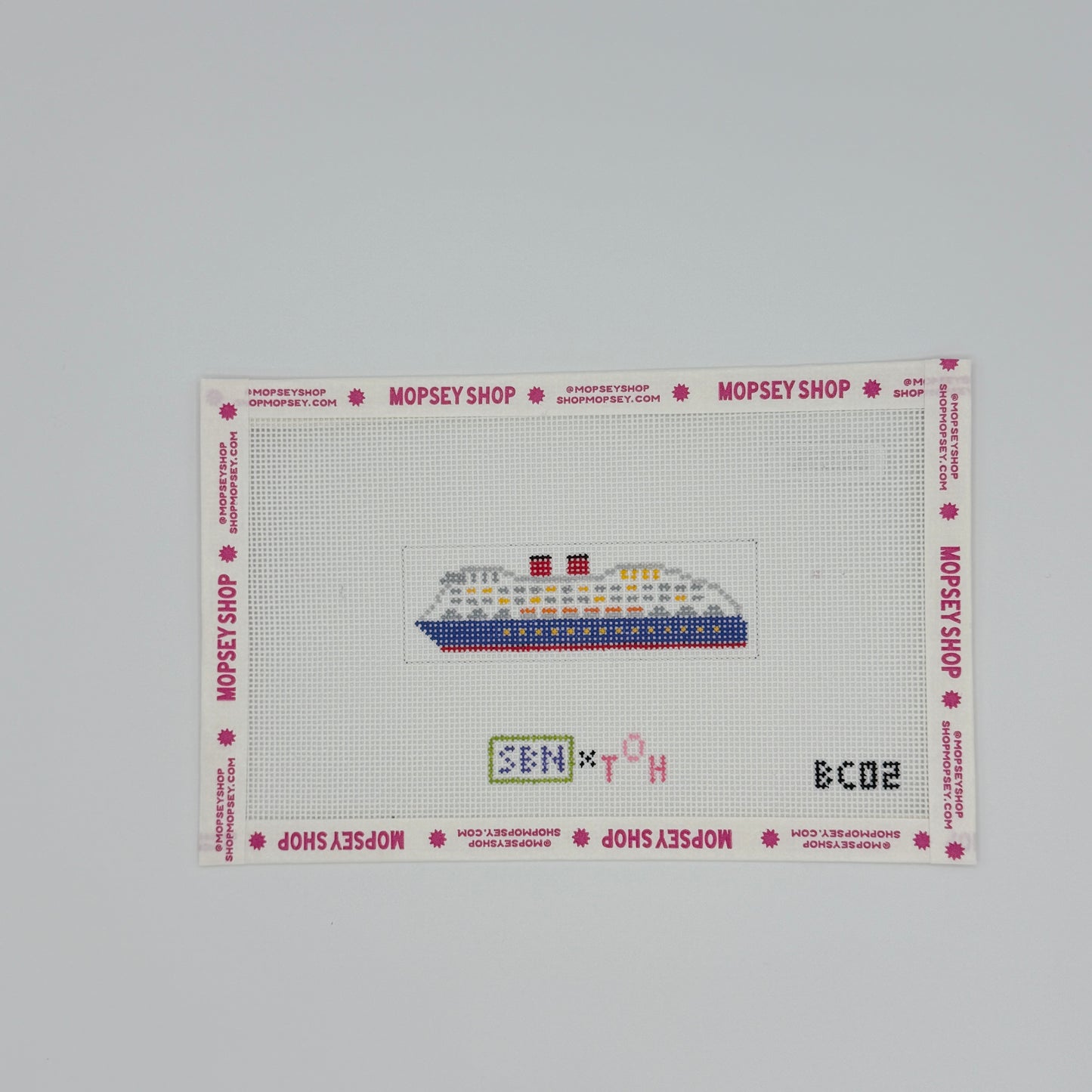 Susan Battle Needlepoint: Cruise Ship bag Charm