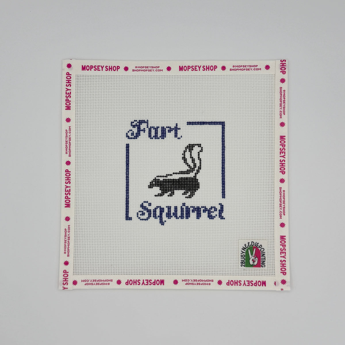 2 Busy-Needlepointing: Fart Squirrel