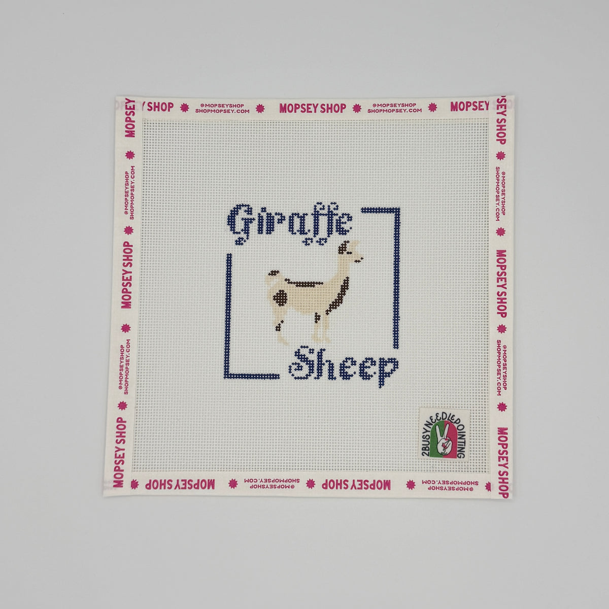 2 Busy-Needlepointing: Giraffe Sheep