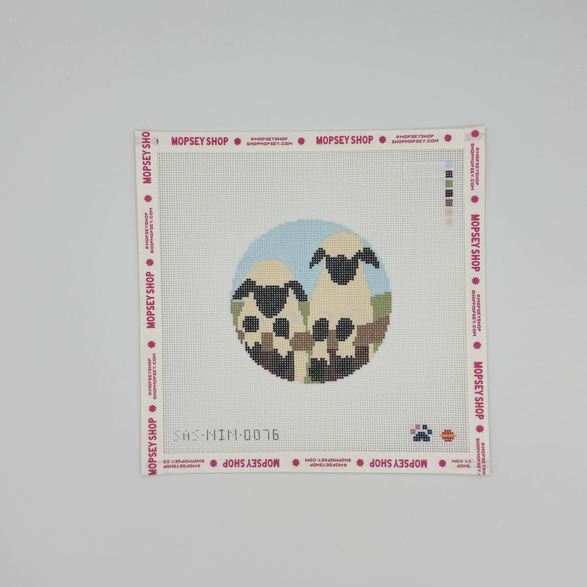 Saturnalia Stitching: Two Sheep On Fence Round