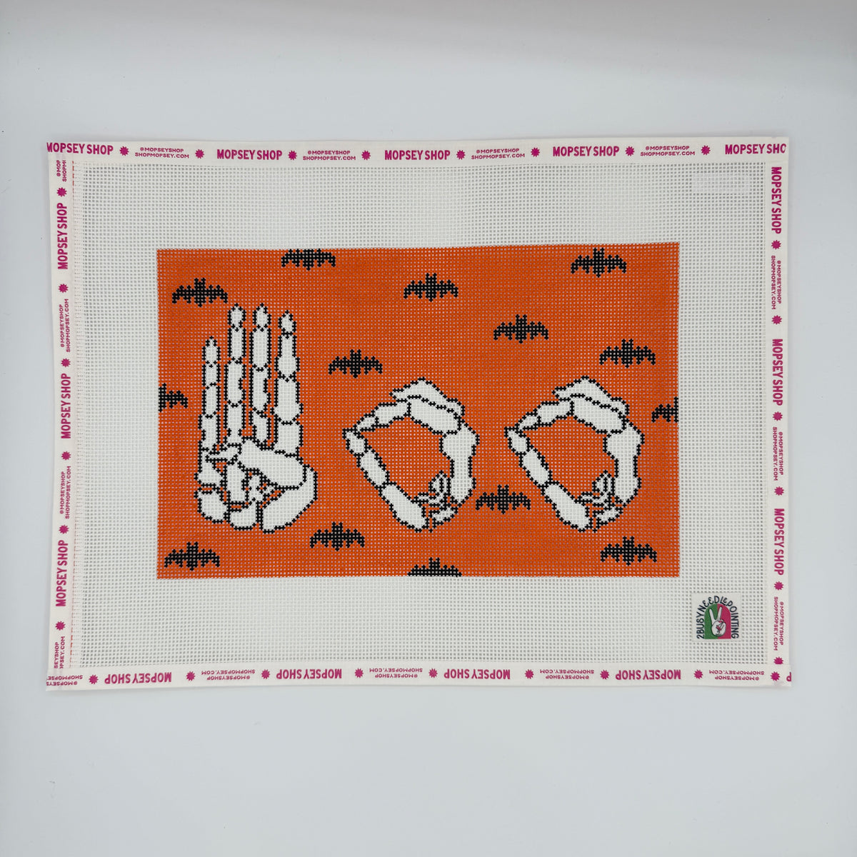 2 Busy-Needlepointing: Boo, Signed
