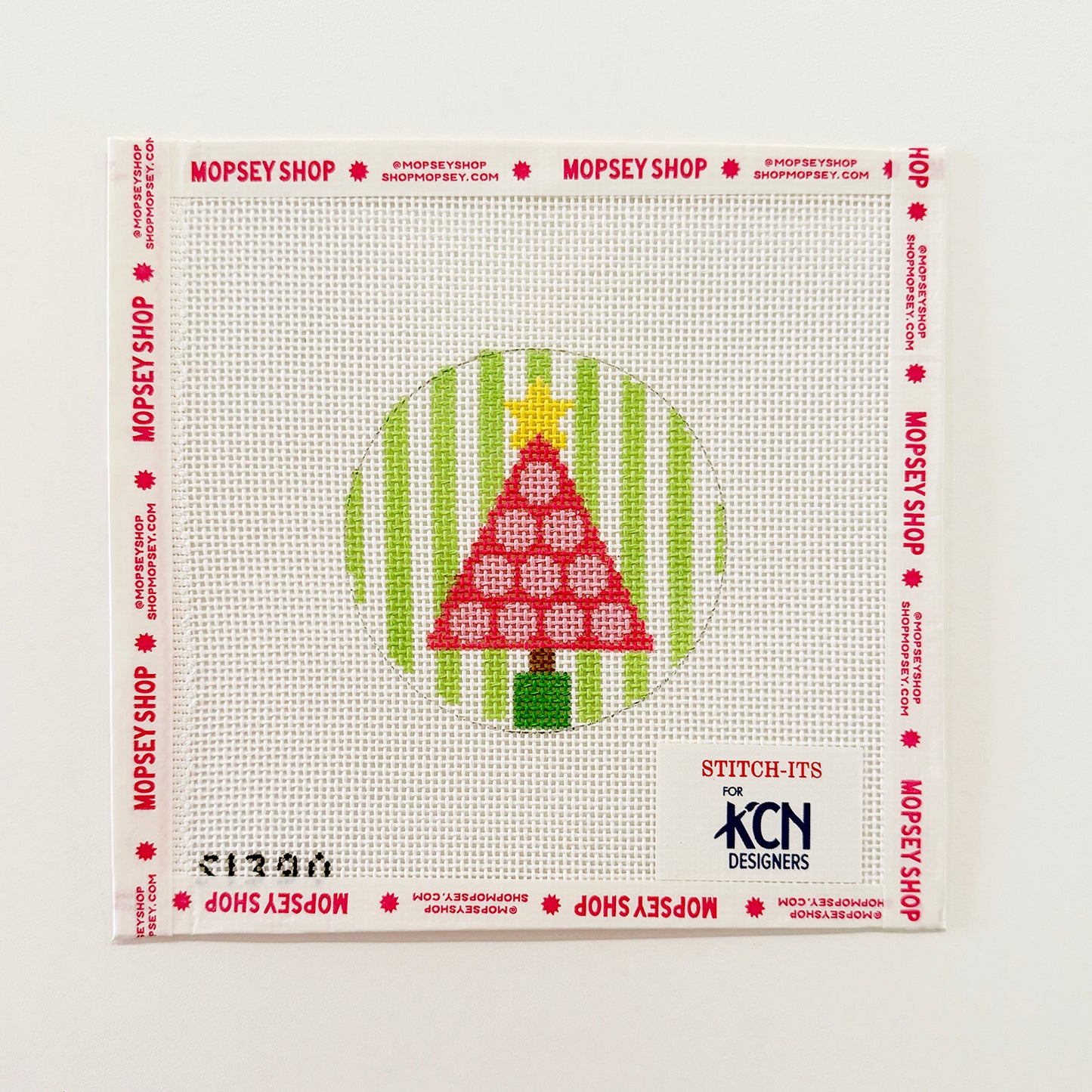 Pink Tree with Polka Dots on Stripes