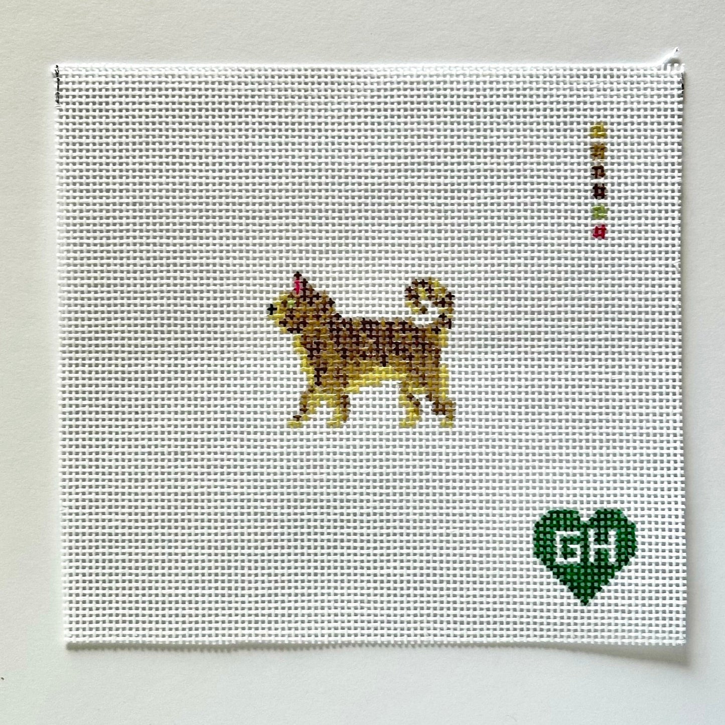 Green Heart Needlepoint: Brown Tabby Cat Mini