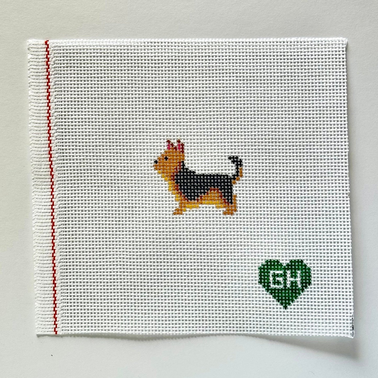 Green Heart Needlepoint: Yorkshire Terrier Mini