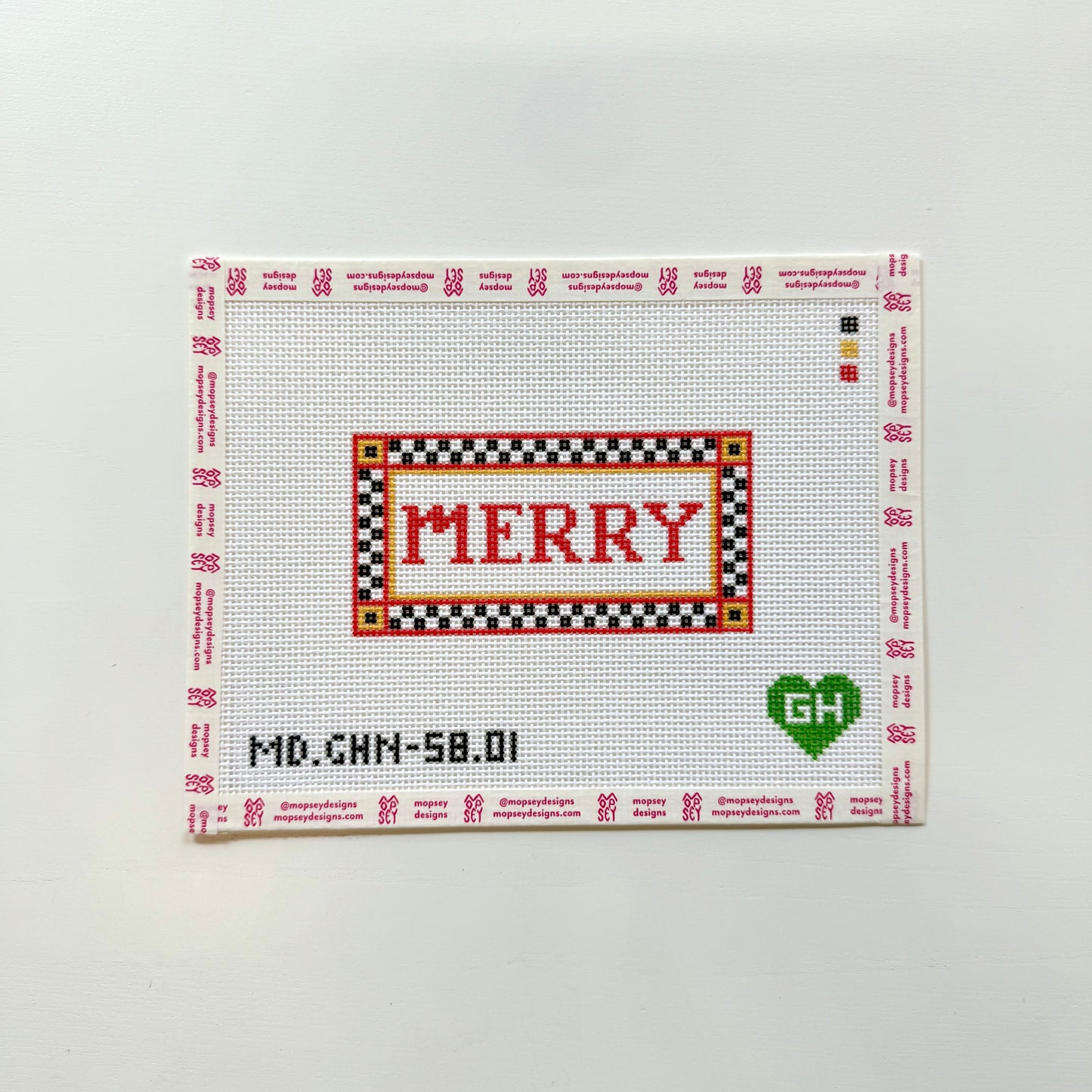 Green Heart Needlepoint: Checkered Merry