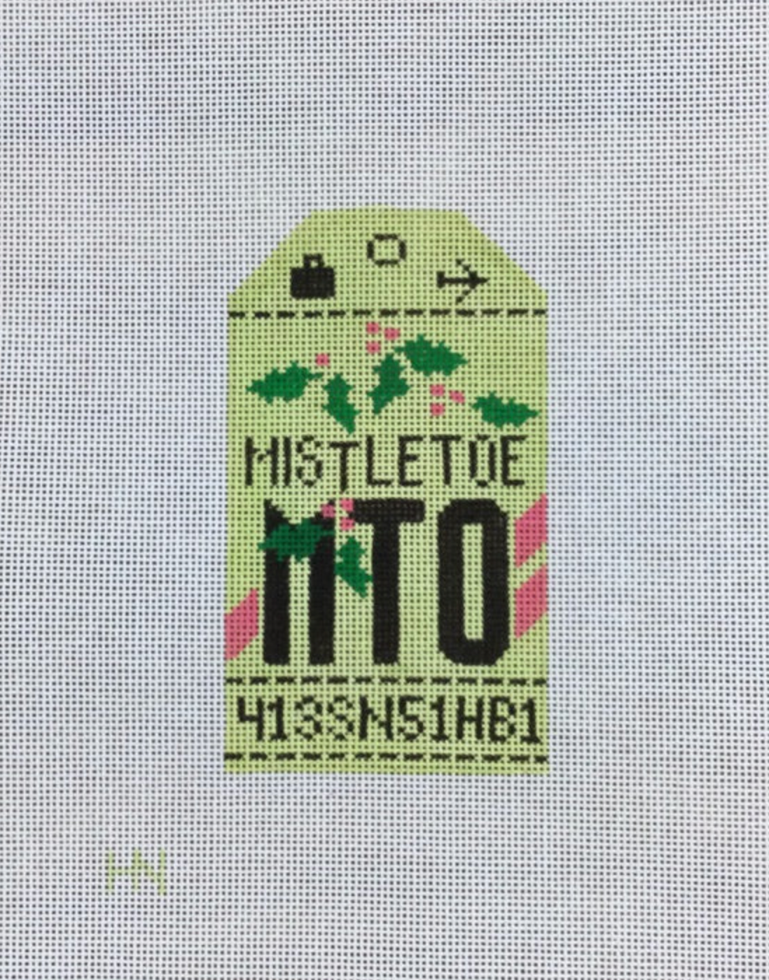 Mistletoe Vintage Travel Tag