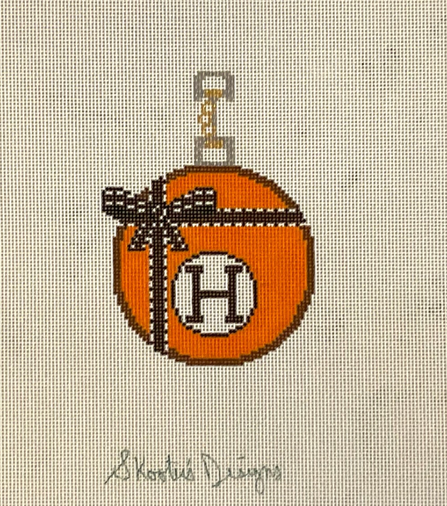 H Orange Ball Ornament