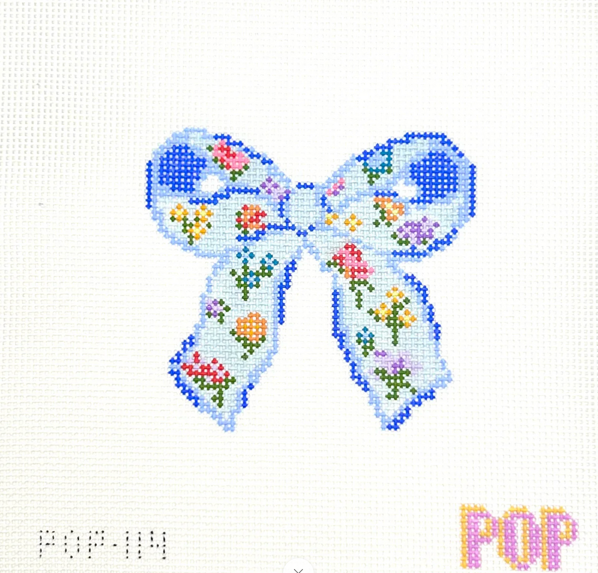 Floral Print Bow in Blue