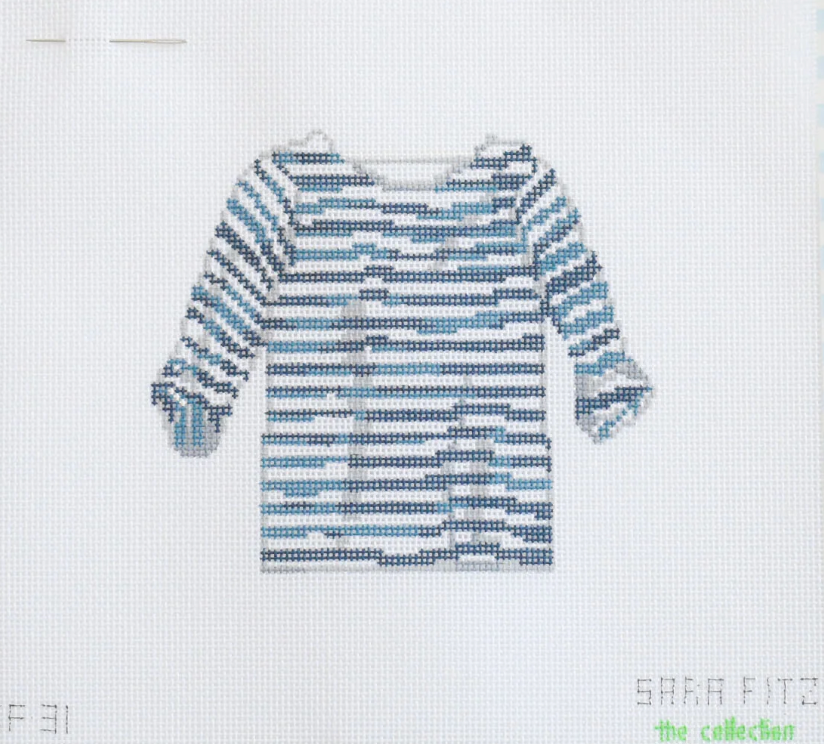 Navy and White Striped Shirt