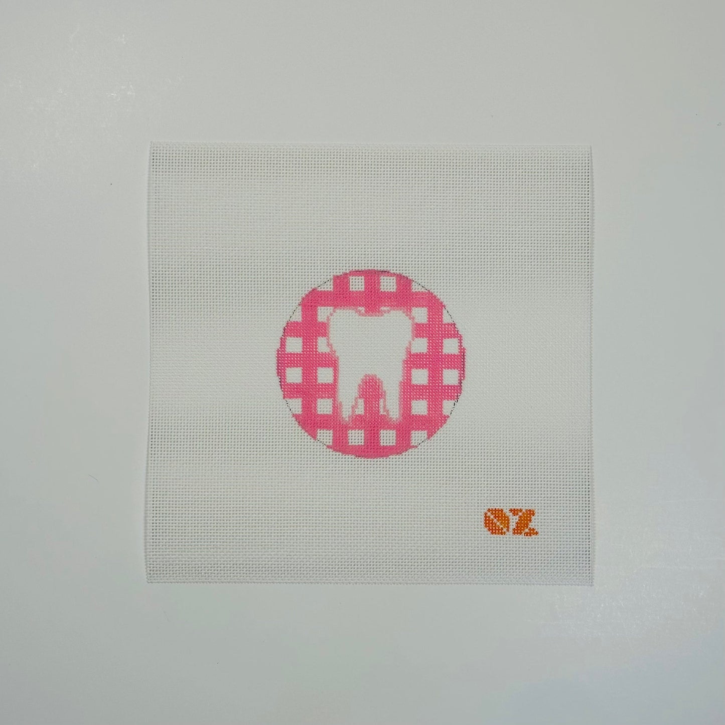 Gingham Tooth Needlepoint Ornament