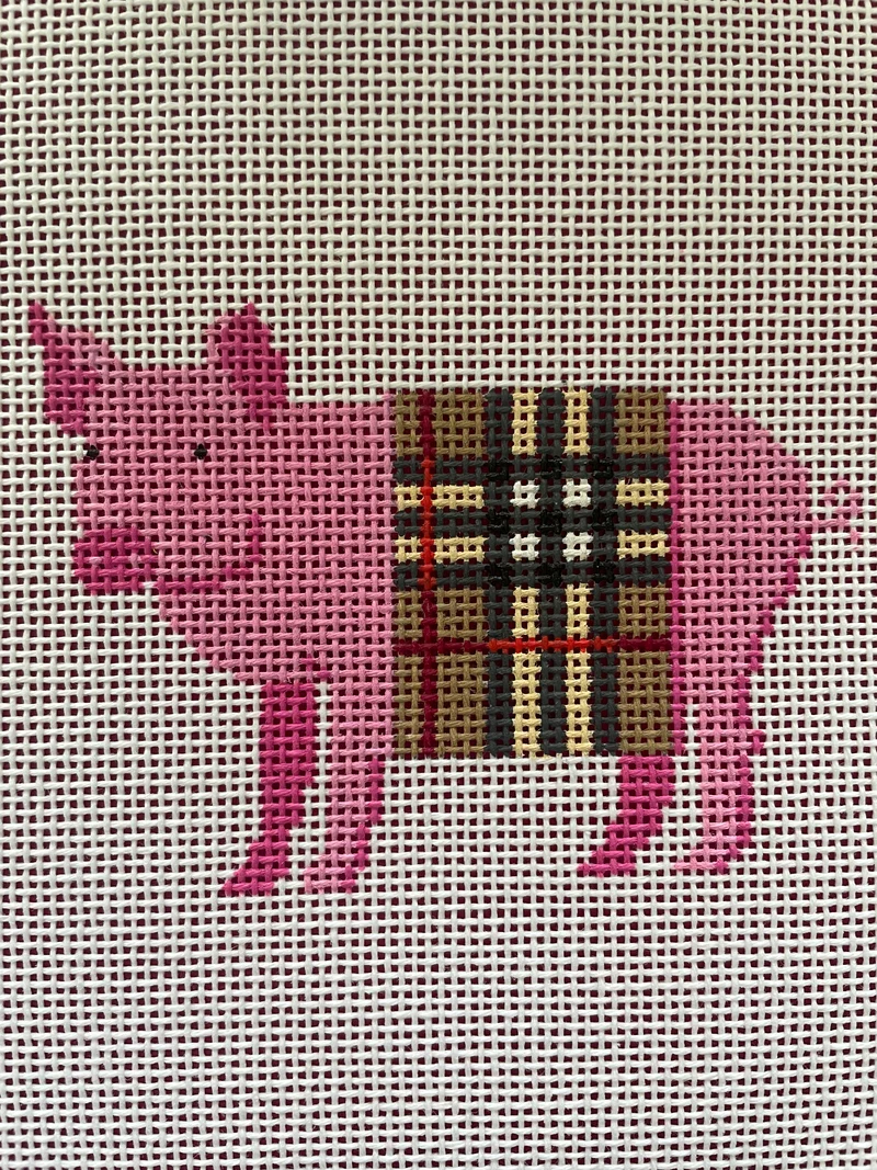 Pig in a B Plaid Blanket