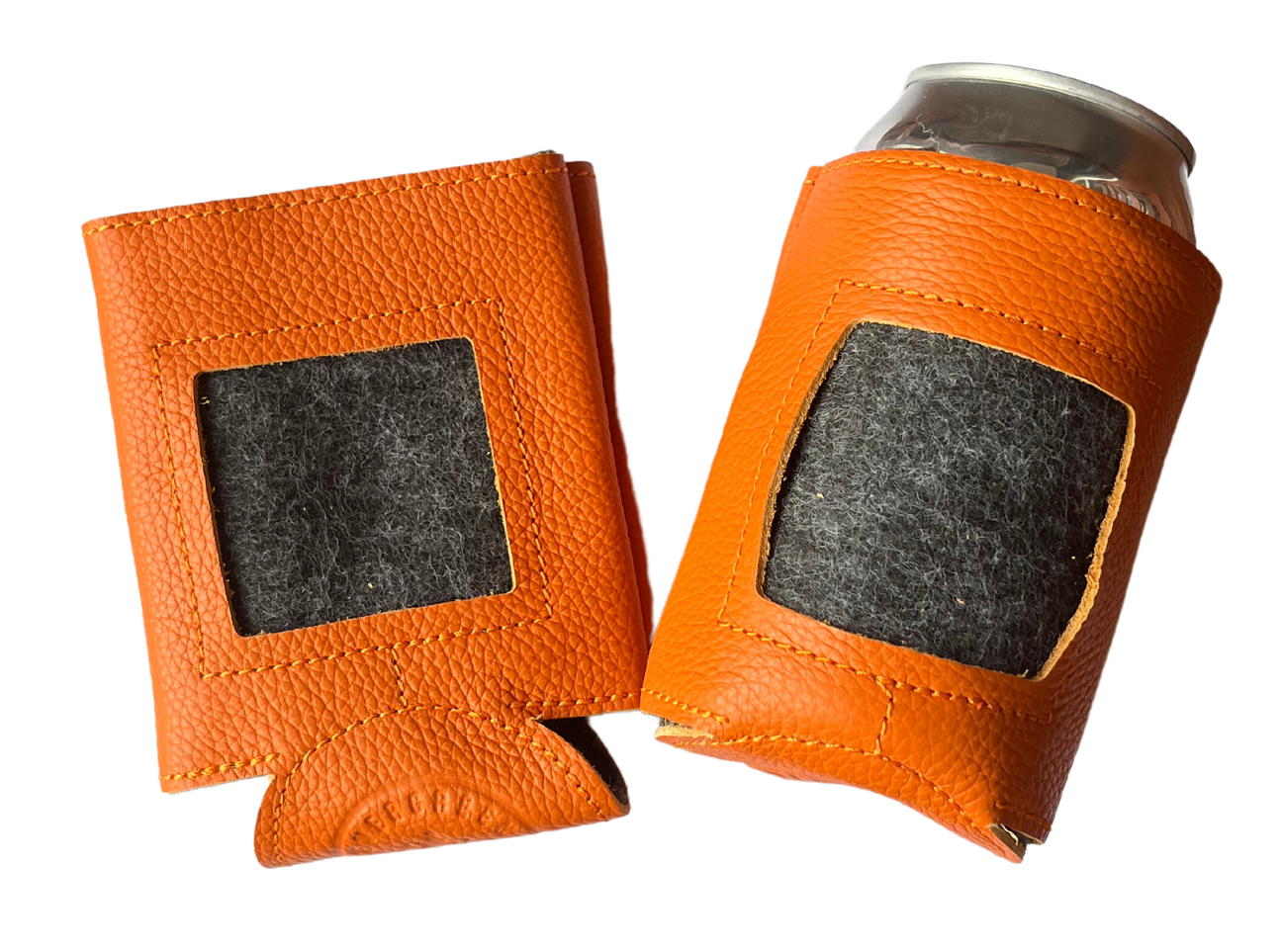 Self Finishing Leather Can Cozy
