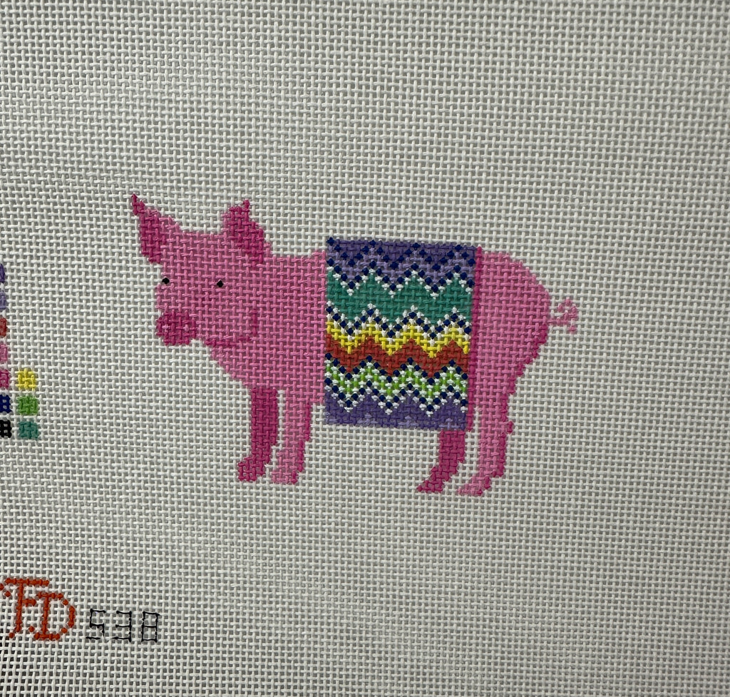 Pig in a Missoni Blanket