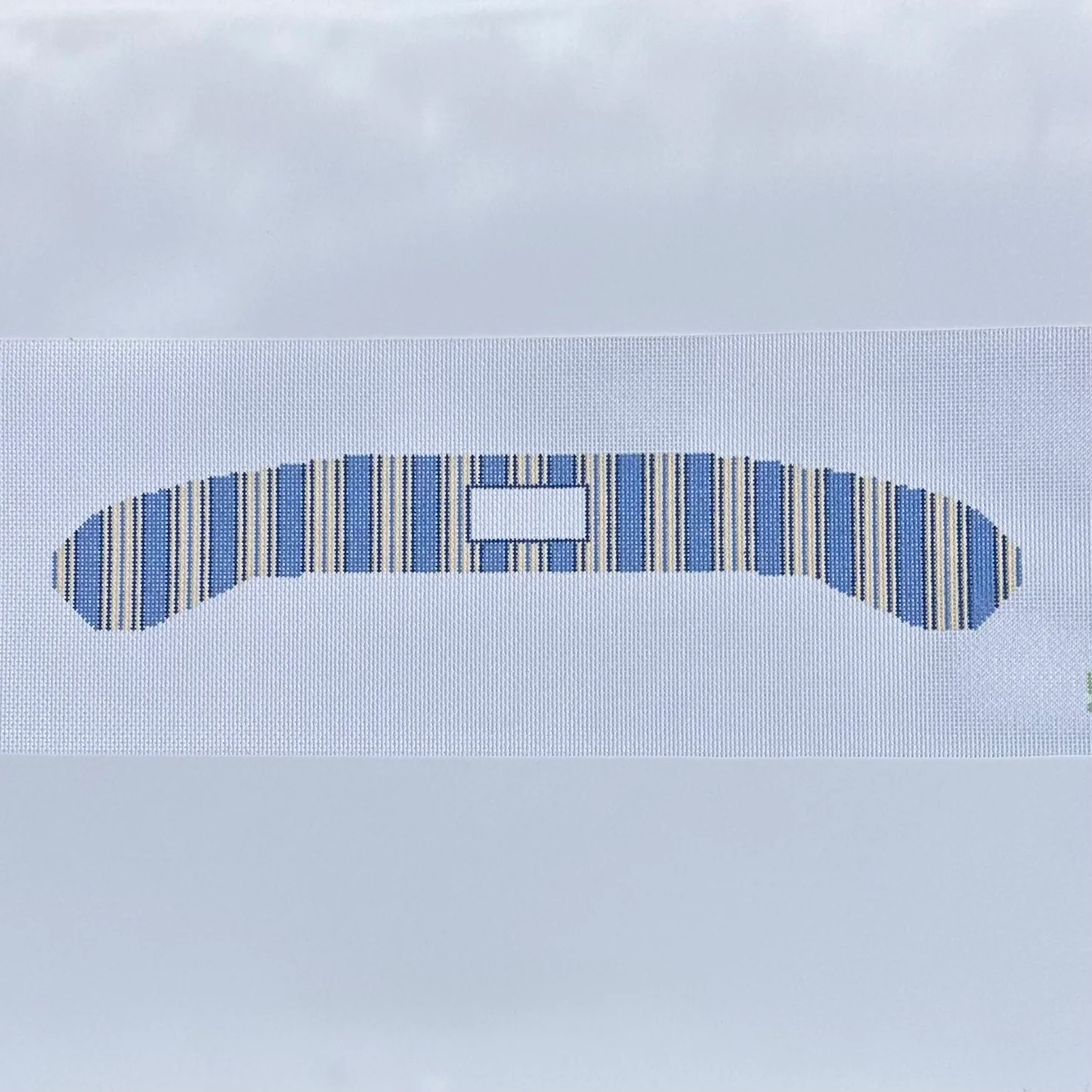 Blue Ticking Stripe Needlepoint Hanger