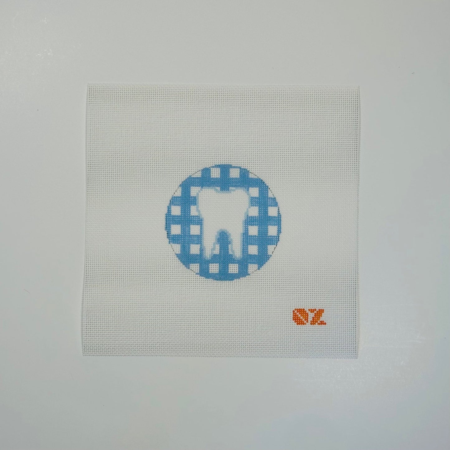 Gingham Tooth Needlepoint Ornament