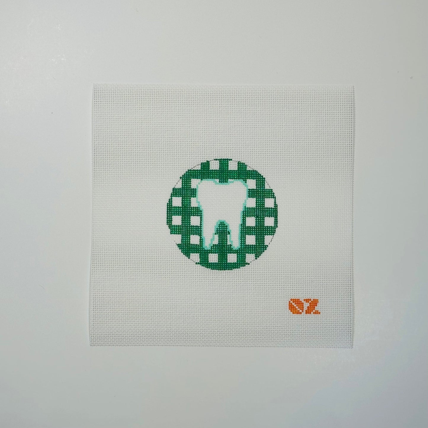 Gingham Tooth Needlepoint Ornament