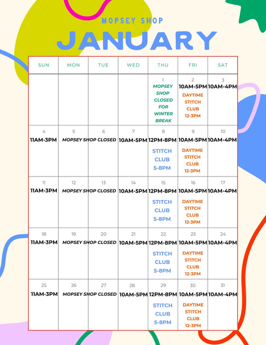 January at Mopsey Shop