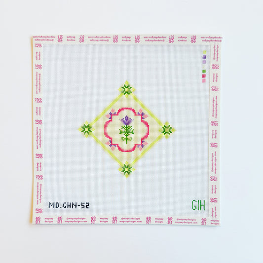 Green Heart Needlepoint: Floral Tile