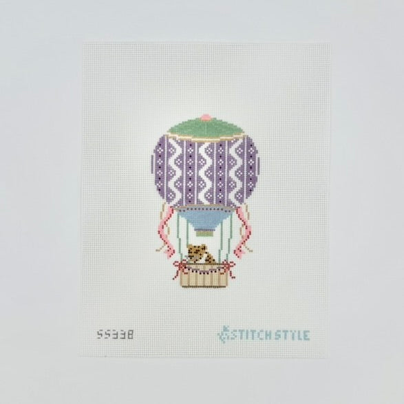 Purple and Pink Hot Air Balloon with Leopard