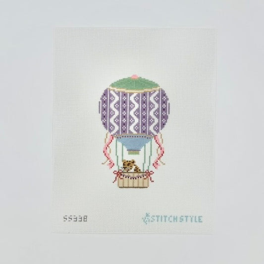 Purple and Pink Hot Air Balloon with Leopard