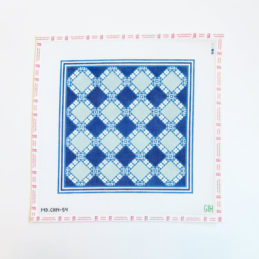 Green Heart Needlepoint: Mosaic Tile - Blue