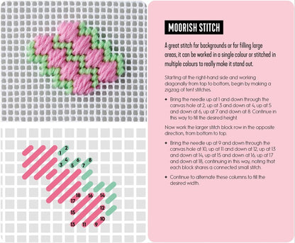 Needlepoint: A modern stitch directory in 50 cards