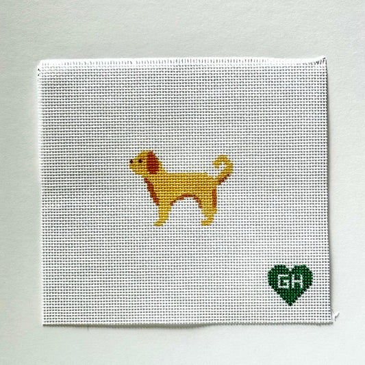 Green Heart Needlepoint: Golden Doodle Mini