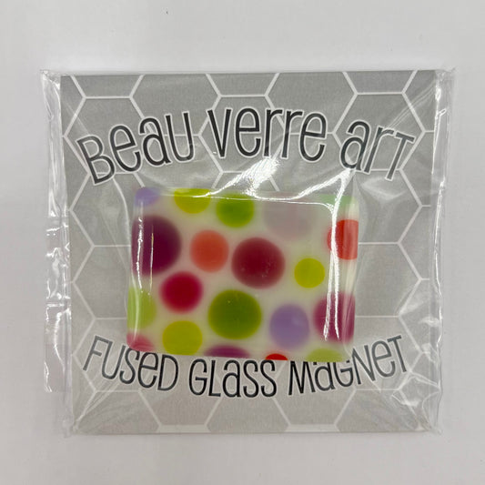 Pink & Green Dots Fused Glass Needleminder