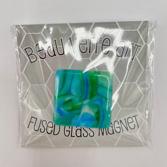 Green & Blue Pebble Fused Glass Needleminder