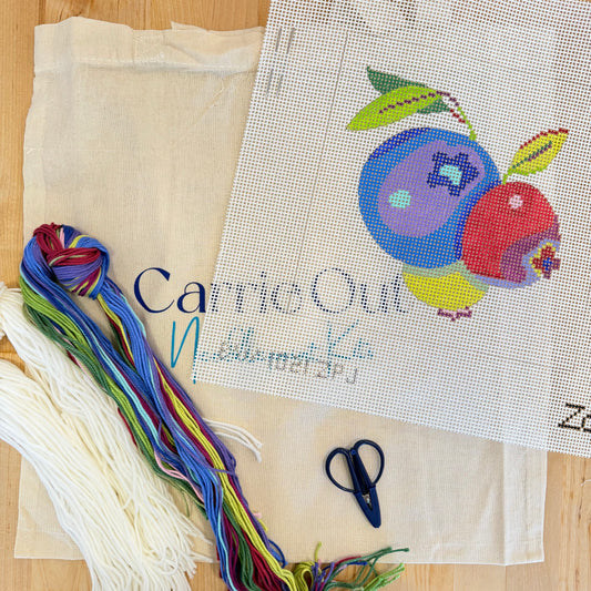Blue Waters Needlepoint: Triple Blueberry Carrie Out Needlepoint Kit