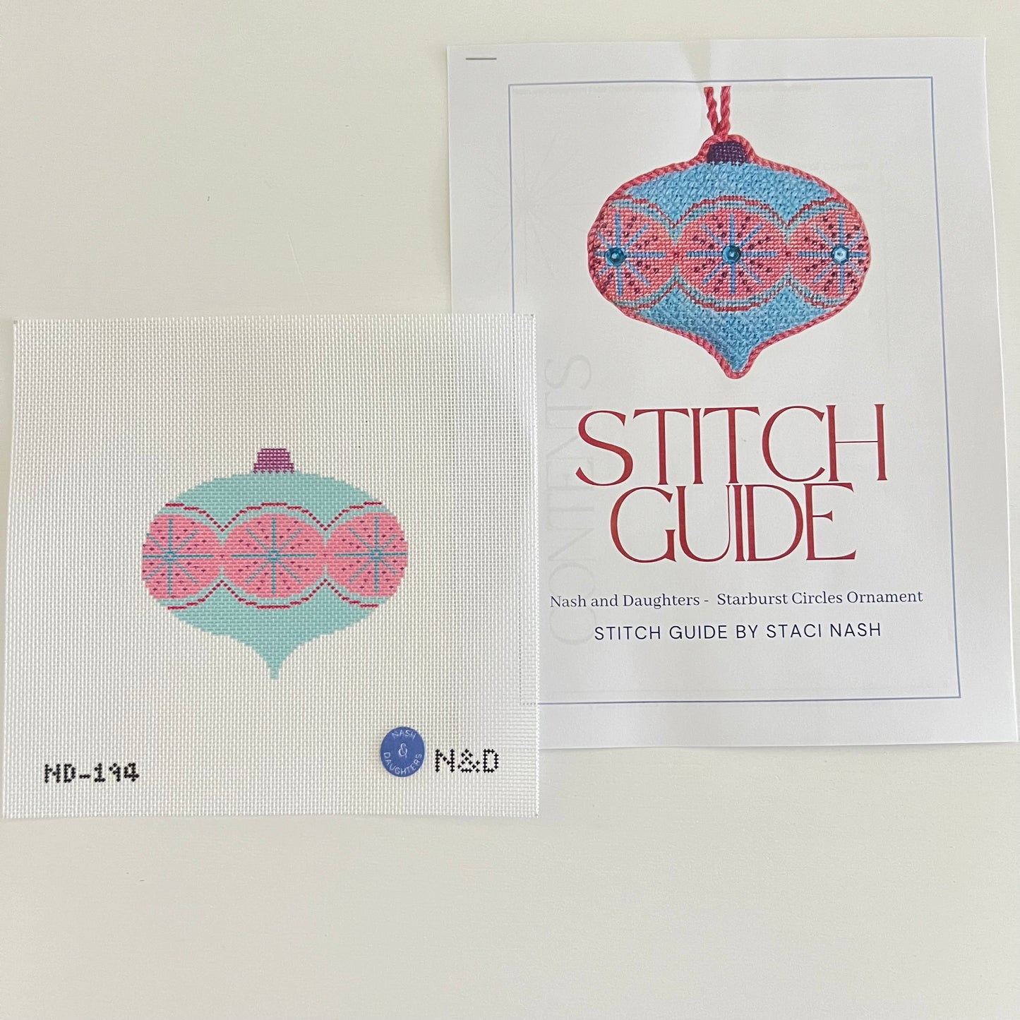 Mid Century Mod Ornament - Starburst Circles with Stich Guide