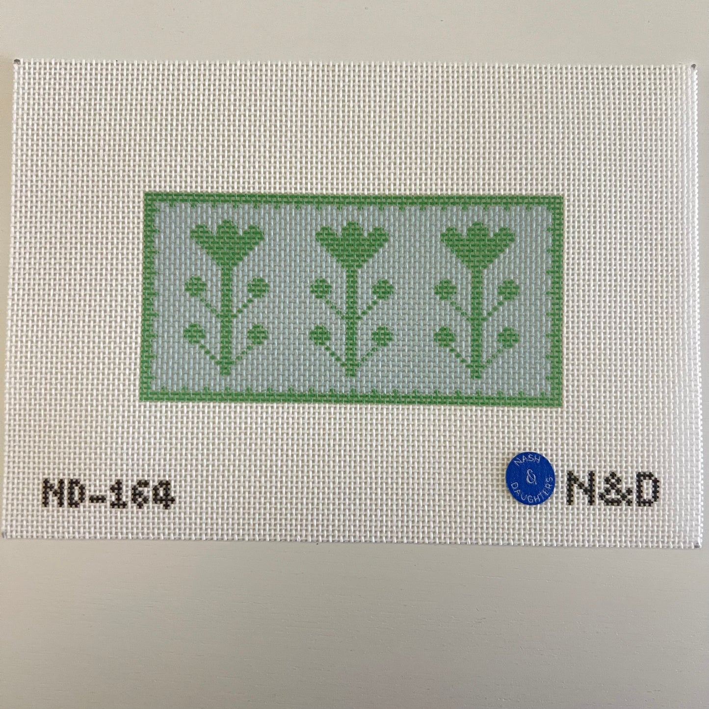 Blue & Green Block Print Flower