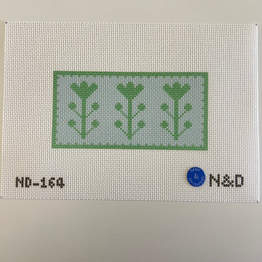 Blue & Green Block Print Flower