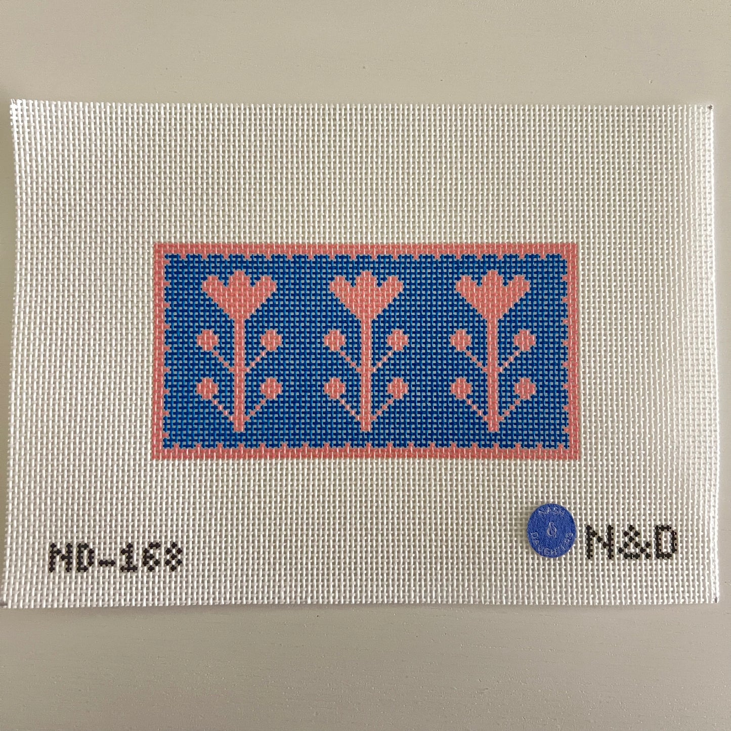 Navy & Pink Bloack Print Flower