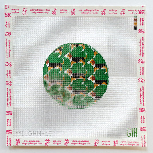 Green Heart Needlepoint: Beagle
