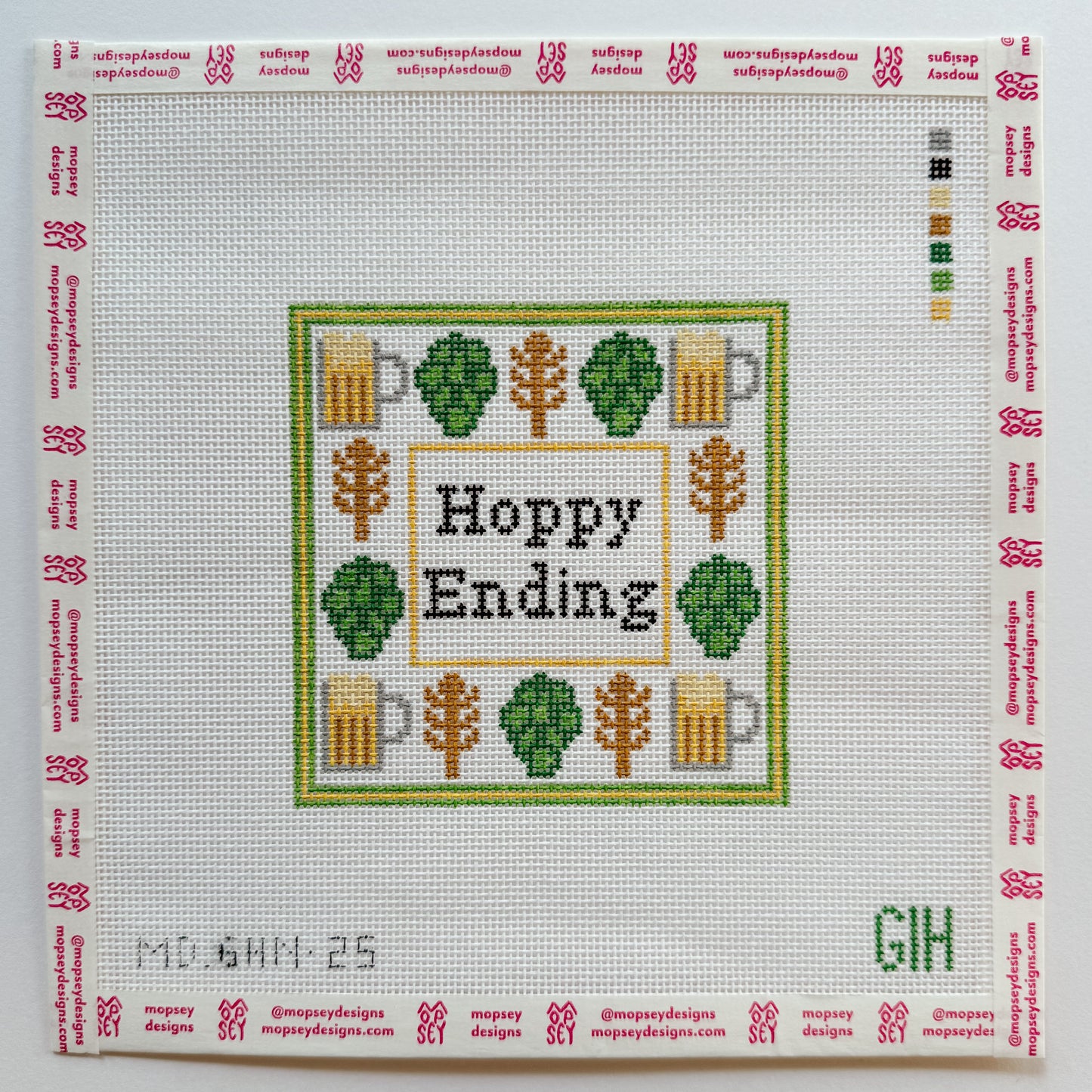 Green Heart Needlepoint: Hoppy Ending Coaster