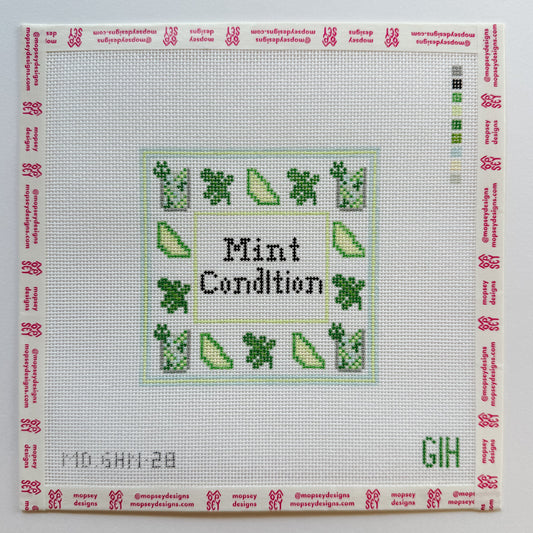 Green Heart Needlepoint: Mint Condition Coaster
