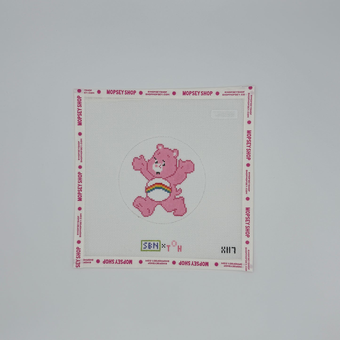 Susan Battle Needlepoint: Cheer Bear (rainbow stomach)