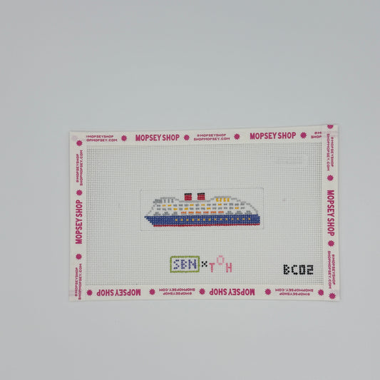 Susan Battle Needlepoint: Cruise Ship bag Charm