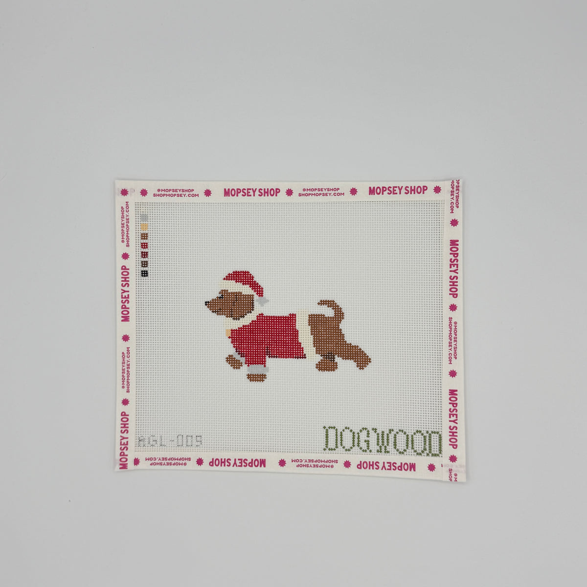 Dogwood Needlepoint: Santa Dachshund