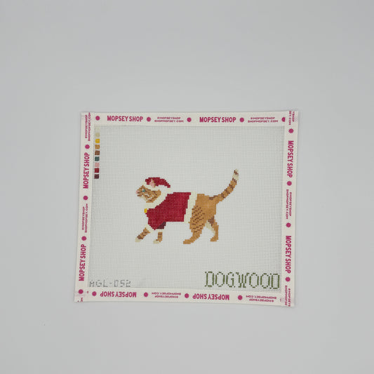 Dogwood Needlepoint: Santa Orange Cat