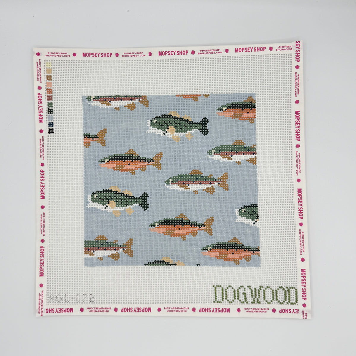 Dogwood Needlepoint: Stream of Fish