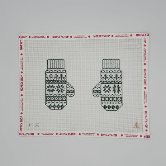 Evergreen Needlepoint Fair Isle Mittens