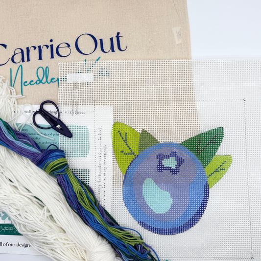 Blue Waters Needlepoint: Single Blueberry Carrie Out Needlepoint Kit
